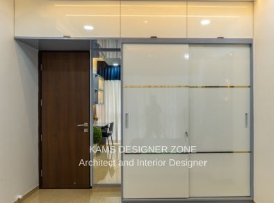 2 - Door white Slide Wardrobe Design with Loft Storage
                